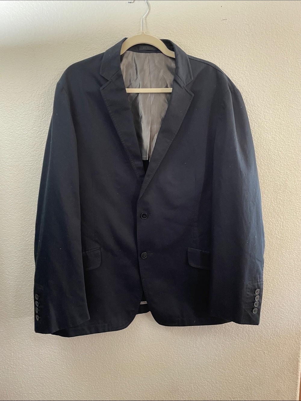 Andrew Fezza Black Men's Sport Coat Blazer 100% cotton half lining 44R